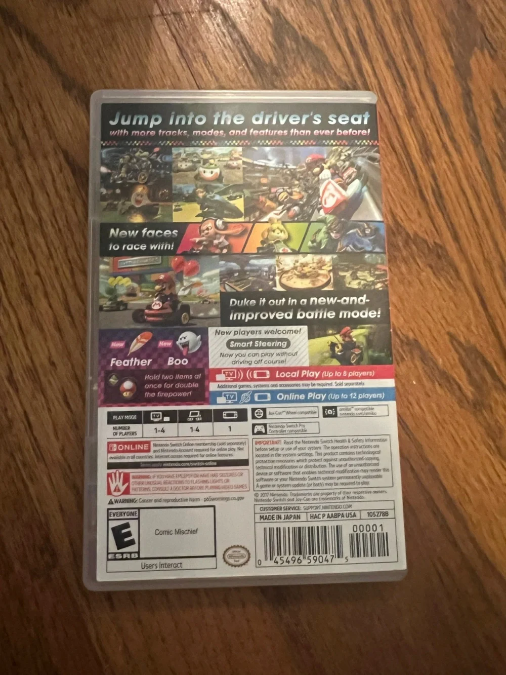 Mario Kart 8 Deluxe Nintendo Switch game with case mariokart